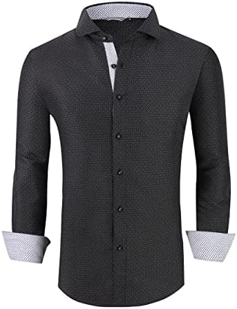 Alex Vando Mens Printed Dress Shirts Long Sleeve Regular Fit Button Down Shirt