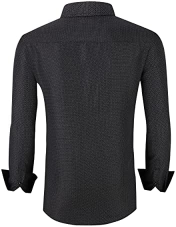 Alex Vando Mens Printed Dress Shirts Long Sleeve Regular Fit Button Down Shirt