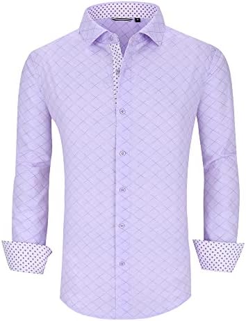 Alex Vando Mens Printed Dress Shirts Long Sleeve Regular Fit Button Down Shirt