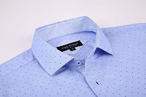 Alex Vando Mens Printed Dress Shirts Long Sleeve Regular Fit Button Down Shirt