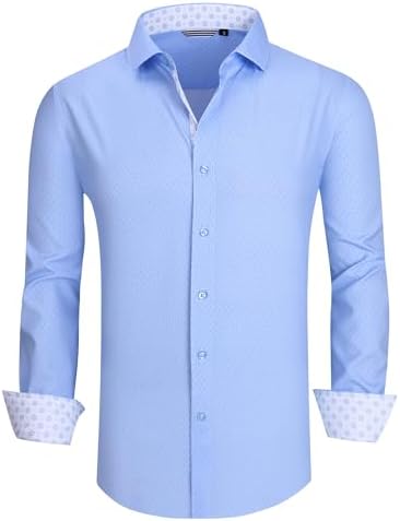 Alex Vando Mens Printed Dress Shirts Long Sleeve Regular Fit Button Down Shirt