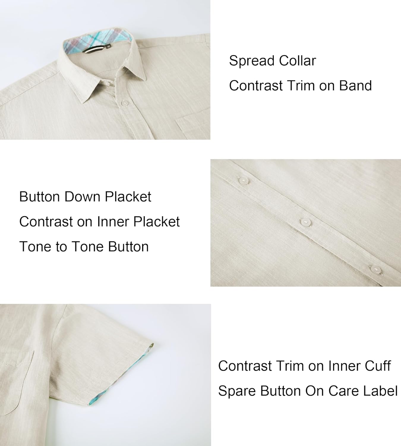 Alex Vando Mens Dress Shirts 4-Way Stretch Wrinkle Free Regular Fit Short Sleeve Men Button Down Shirt