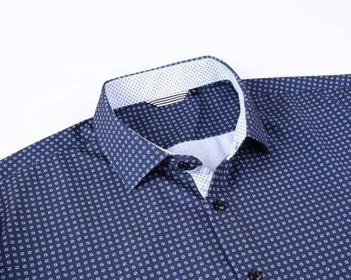 Alex Vando Mens Printed Dress Shirts Long Sleeve Regular Fit Button Down Shirt