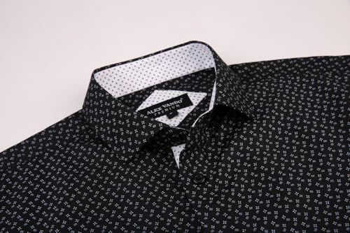 Alex Vando Mens Printed Dress Shirts Long Sleeve Regular Fit Button Down Shirt