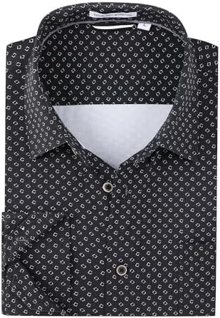 Alex Vando Mens Printed Dress Shirts Long Sleeve Regular Fit Button Down Shirt