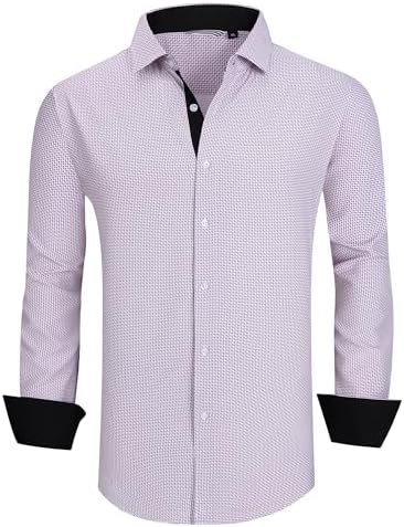 Alex Vando Mens Printed Dress Shirts Long Sleeve Regular Fit Button Down Shirt