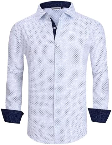 Alex Vando Mens Printed Dress Shirts Long Sleeve Regular Fit Button Down Shirt