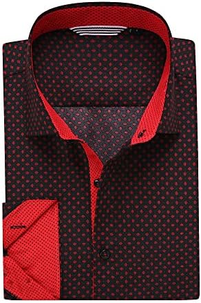 Alex Vando Mens Printed Dress Shirts Long Sleeve Regular Fit Button Down Shirt