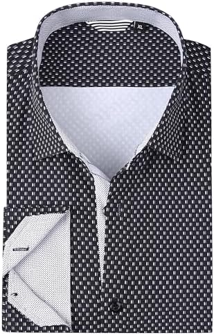Alex Vando Mens Printed Dress Shirts Long Sleeve Regular Fit Button Down Shirt
