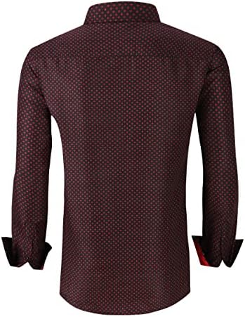 Alex Vando Mens Printed Dress Shirts Long Sleeve Regular Fit Button Down Shirt