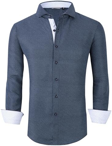 Alex Vando Mens Printed Dress Shirts Long Sleeve Regular Fit Button Down Shirt