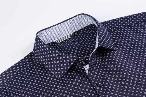 Alex Vando Mens Printed Dress Shirts Long Sleeve Regular Fit Button Down Shirt