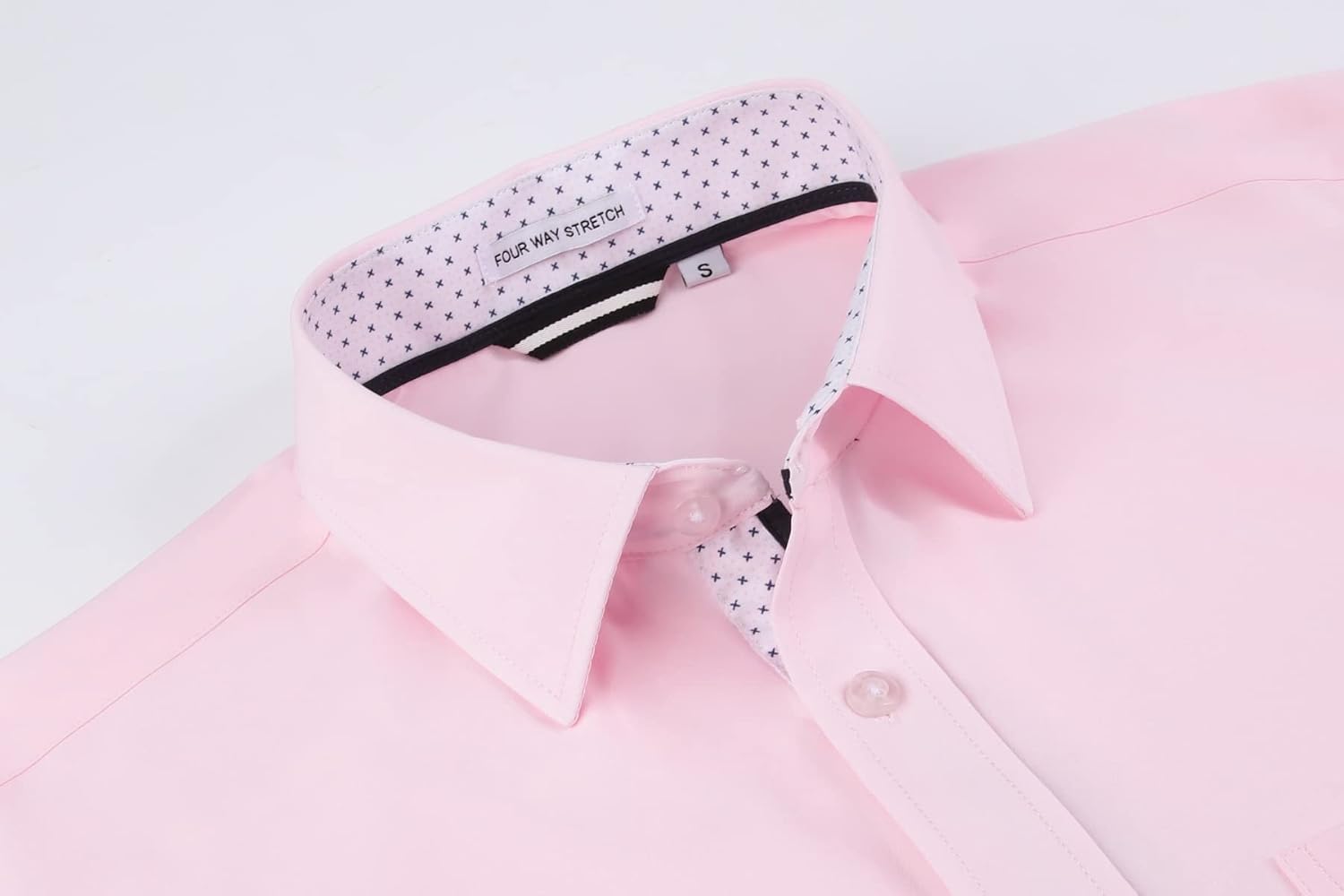 Alex Vando Mens Dress Shirt Wrinkle Free Regular Fit 4-Way Stretch Button Down Shirts
