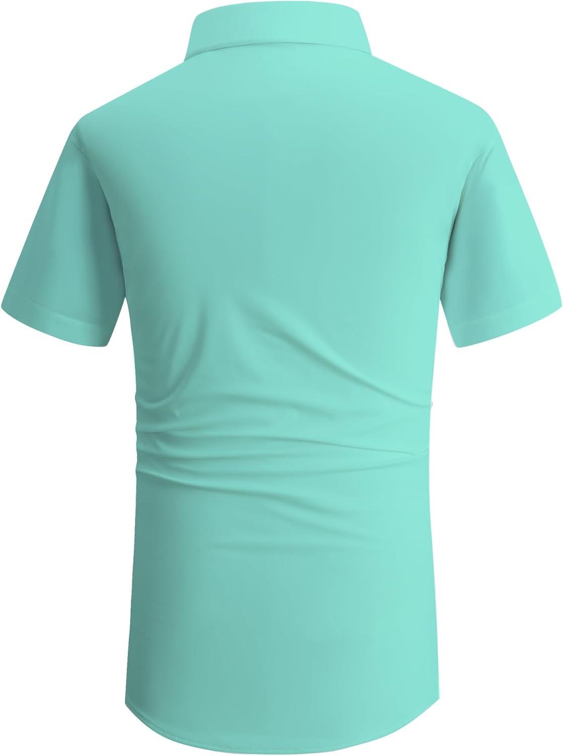 Alex Vando Mens Knitted Dress Shirts 8-Way Stretch Easy Care Solid Short Sleeve Shirt for Men