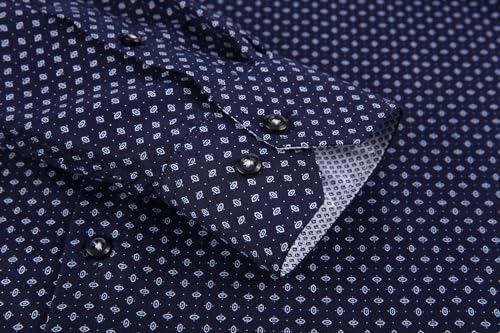 Alex Vando Mens Printed Dress Shirts Long Sleeve Regular Fit Button Down Shirt
