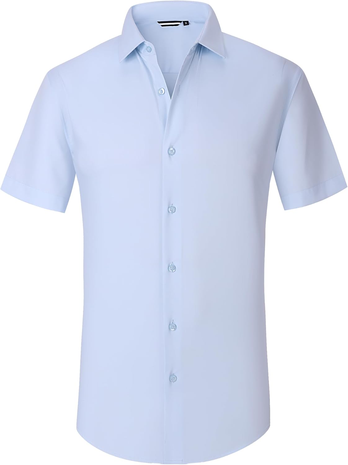 Alex Vando Mens Short Sleeve Dress Shirt Solid Rayon Button Down Shirt