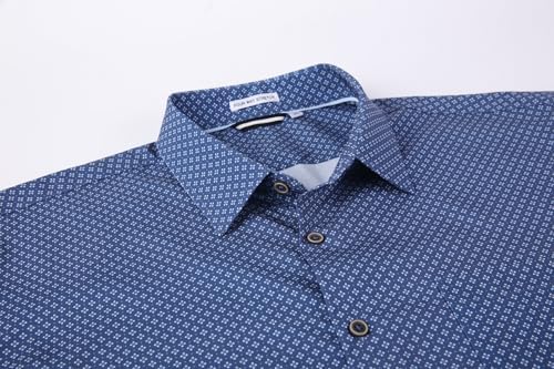 Alex Vando Mens Printed Dress Shirts Long Sleeve Regular Fit Button Down Shirt