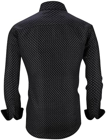 Alex Vando Mens Printed Dress Shirts Long Sleeve Regular Fit Button Down Shirt