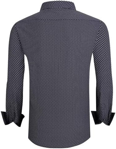 Alex Vando Mens Printed Dress Shirts Long Sleeve Regular Fit Button Down Shirt