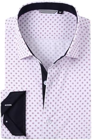 Alex Vando Mens Printed Dress Shirts Long Sleeve Regular Fit Button Down Shirt