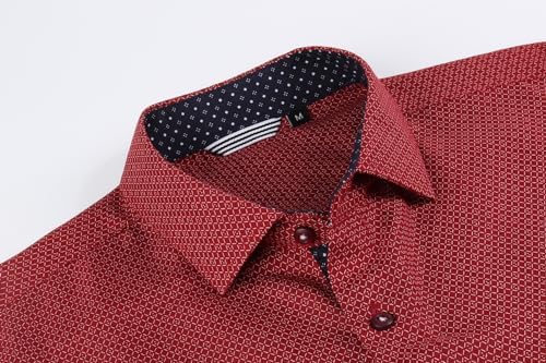 Alex Vando Mens Printed Dress Shirts Long Sleeve Regular Fit Button Down Shirt