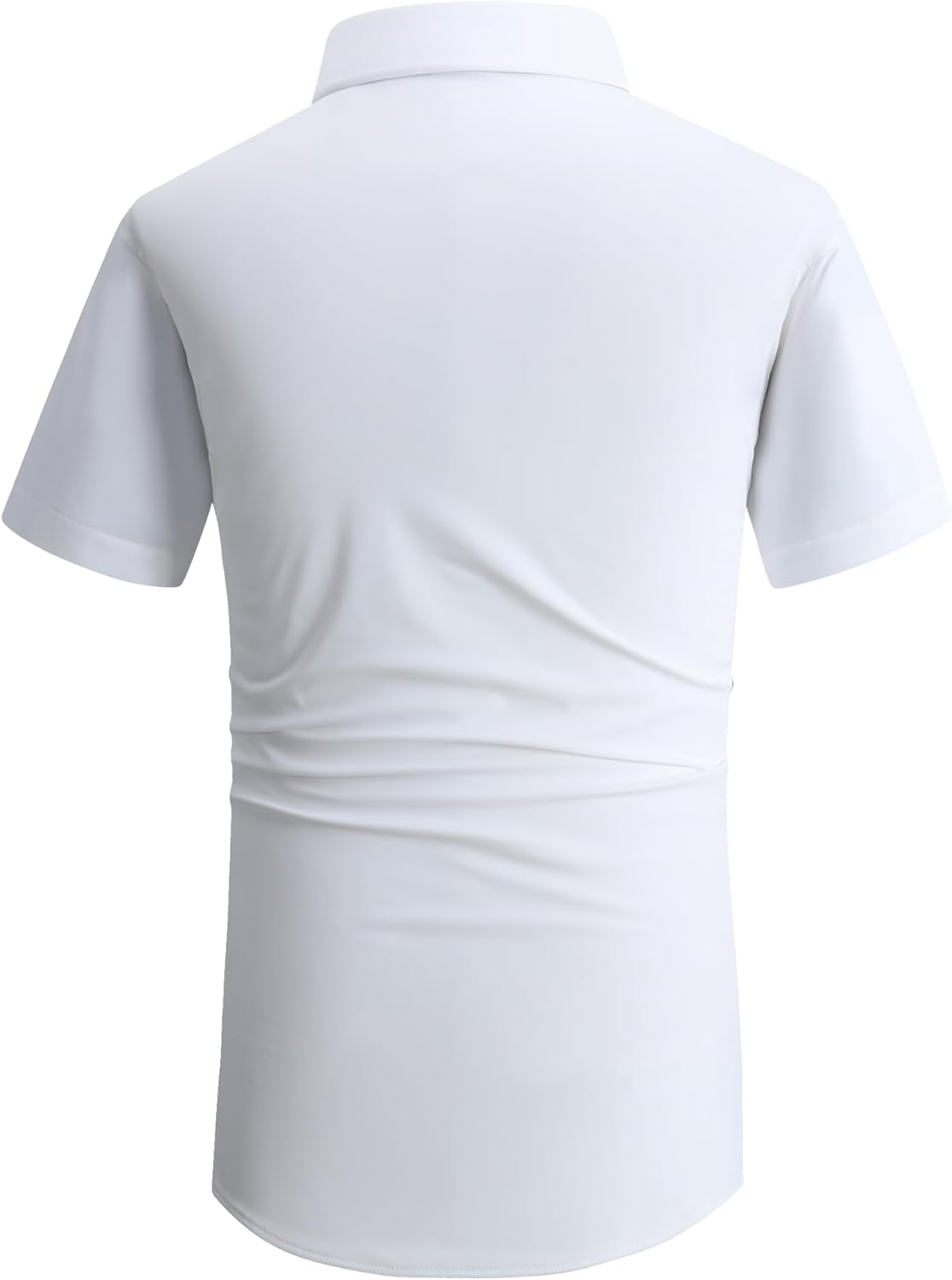 Alex Vando Mens Knitted Dress Shirts 8-Way Stretch Easy Care Solid Short Sleeve Shirt for Men