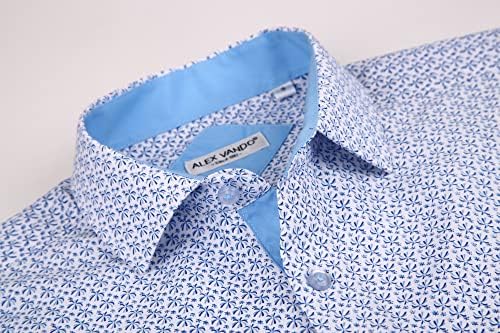Alex Vando Mens Printed Dress Shirts Long Sleeve Regular Fit Button Down Shirt