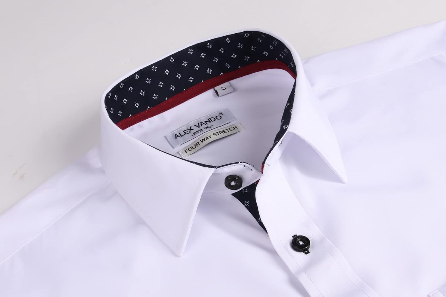 Alex Vando Mens Dress Shirt Wrinkle Free Regular Fit 4-Way Stretch Button Down Shirts