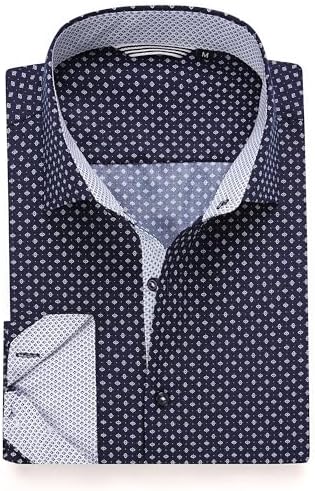 Alex Vando Mens Printed Dress Shirts Long Sleeve Regular Fit Button Down Shirt