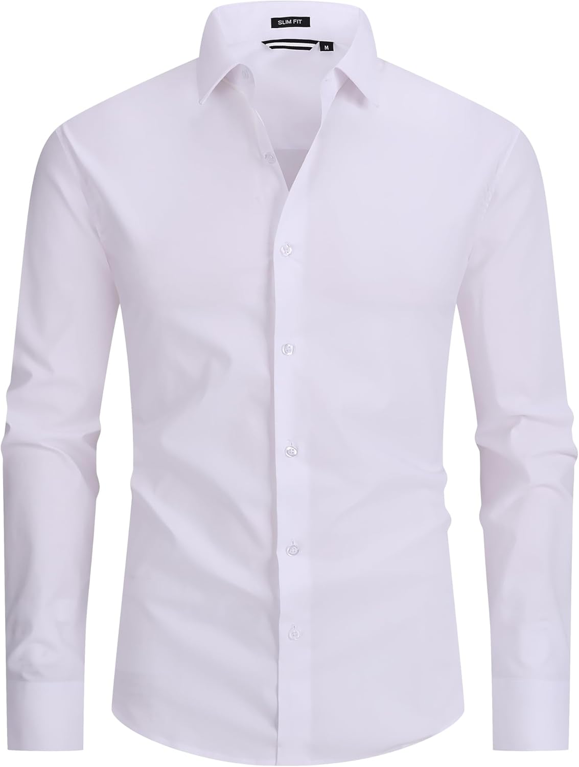 Alex Vando Mens Dress Shirt Easy Care Slim Fit Long Sleeve Cotton Stretch Button Down Shirt