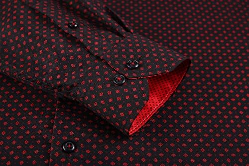 Alex Vando Mens Printed Dress Shirts Long Sleeve Regular Fit Button Down Shirt