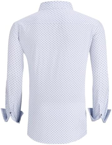 Alex Vando Mens Printed Dress Shirts Long Sleeve Regular Fit Button Down Shirt