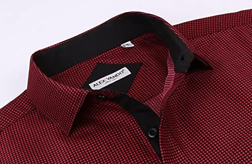 Alex Vando Mens Printed Dress Shirts Long Sleeve Regular Fit Button Down Shirt