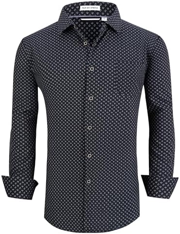 Alex Vando Mens Printed Dress Shirts Long Sleeve Regular Fit Button Down Shirt