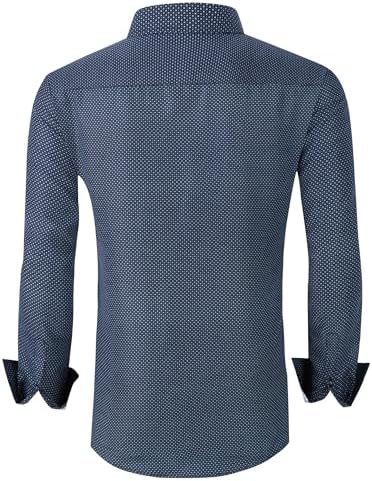 Alex Vando Mens Printed Dress Shirts Long Sleeve Regular Fit Button Down Shirt