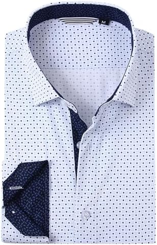 Alex Vando Mens Printed Dress Shirts Long Sleeve Regular Fit Button Down Shirt
