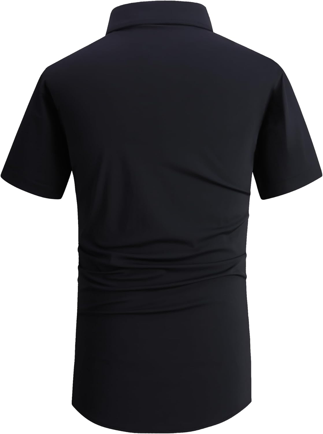 Alex Vando Mens Knitted Dress Shirts 8-Way Stretch Easy Care Solid Short Sleeve Shirt for Men