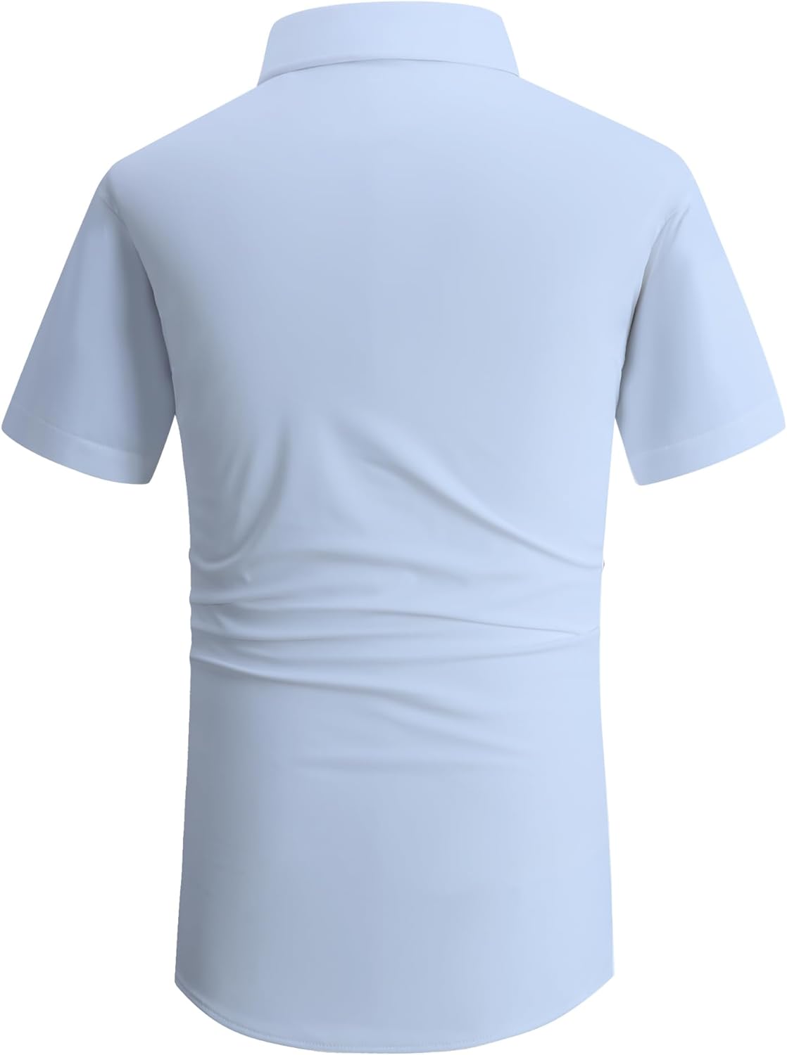 Alex Vando Mens Knitted Dress Shirts 8-Way Stretch Easy Care Solid Short Sleeve Shirt for Men