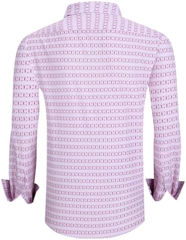 Alex Vando Mens Printed Dress Shirts Long Sleeve Regular Fit Button Down Shirt