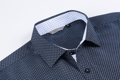 Alex Vando Mens Printed Dress Shirts Long Sleeve Regular Fit Button Down Shirt