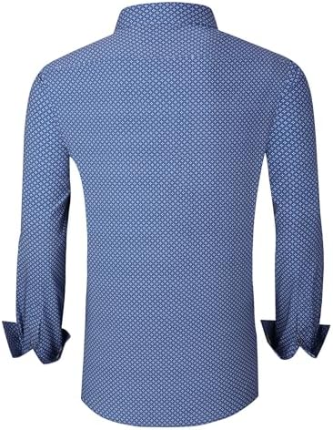 Alex Vando Mens Printed Dress Shirts Long Sleeve Regular Fit Button Down Shirt
