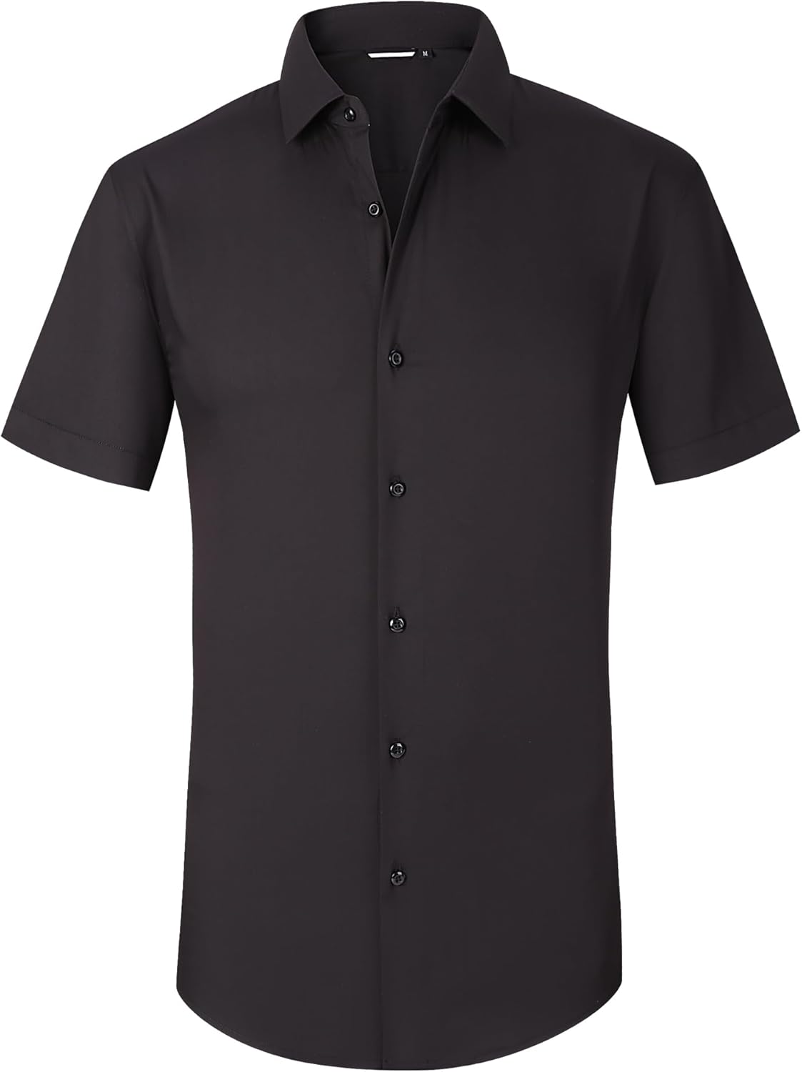 Alex Vando Mens Dress Shirts 4-Way Stretch Wrinkle Free Regular Fit Short Sleeve Men Button Down Shirt