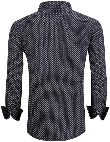 Alex Vando Mens Printed Dress Shirts Long Sleeve Regular Fit Button Down Shirt