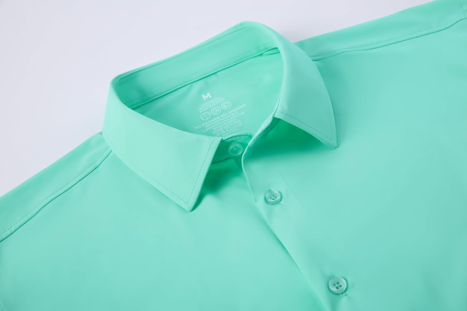 Alex Vando Mens Knitted Dress Shirts 8-Way Stretch Easy Care Solid Short Sleeve Shirt for Men