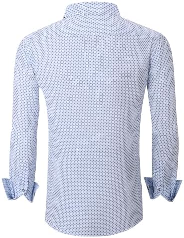 Alex Vando Mens Printed Dress Shirts Long Sleeve Regular Fit Button Down Shirt