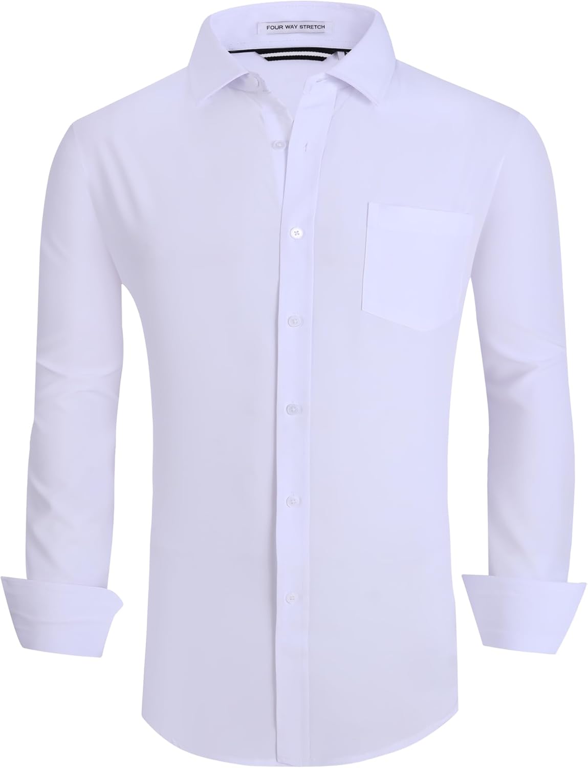 Alex Vando Mens Dress Shirt Wrinkle Free Regular Fit 4-Way Stretch Button Down Shirts
