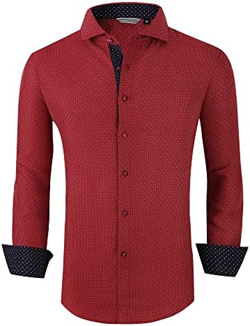 Alex Vando Mens Printed Dress Shirts Long Sleeve Regular Fit Button Down Shirt
