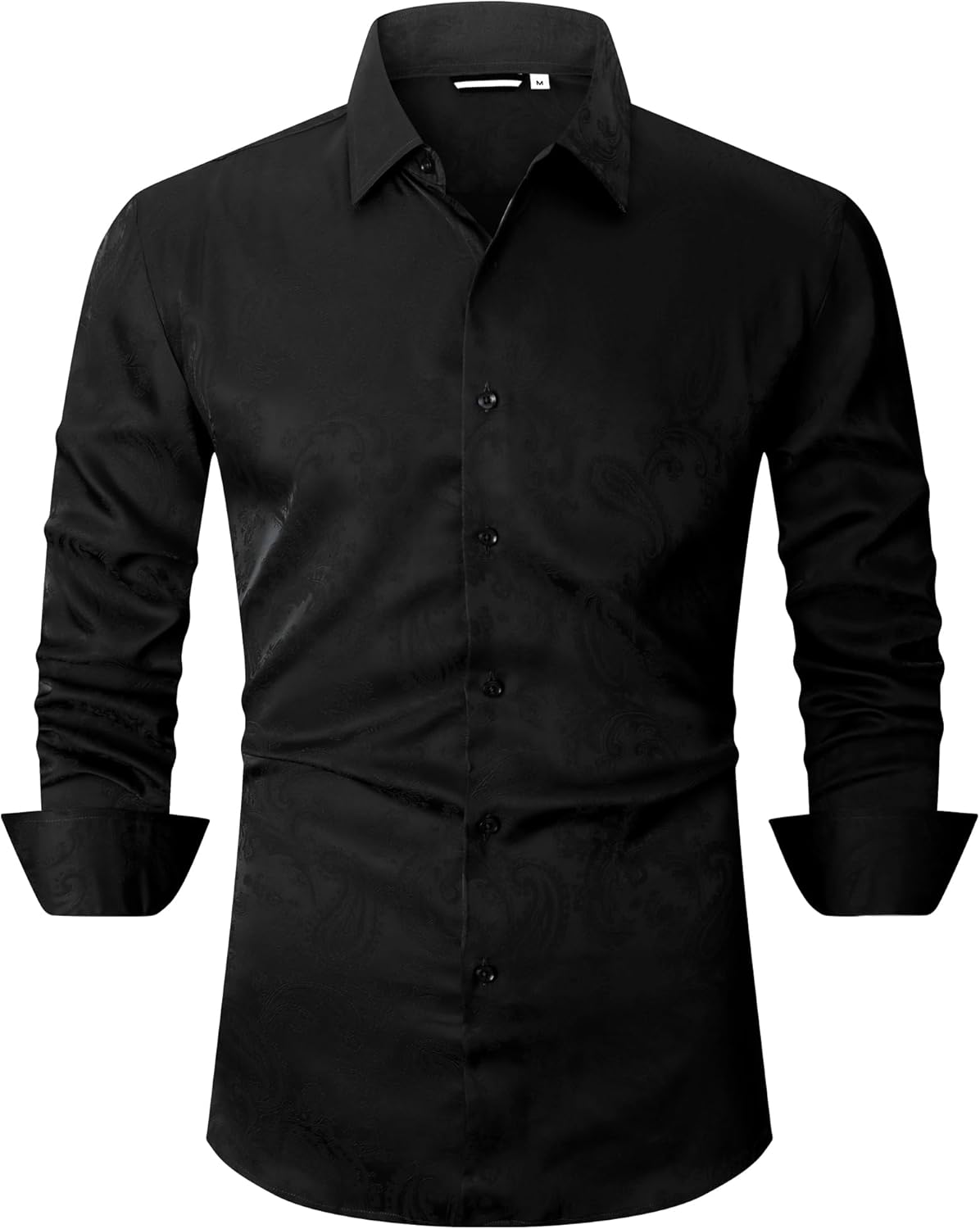 Alex Vando Mens Luxury Satin Dress Shirt Long Sleeve Silk Shiny Sateen Party Shirt