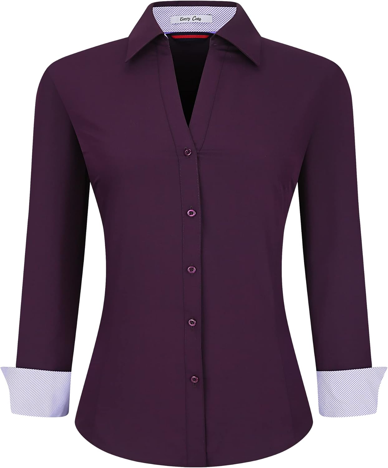 Alex Vando Womens Button Down Shirt Wrinkle Free Casual Long Sleeve Work Blouse Tops