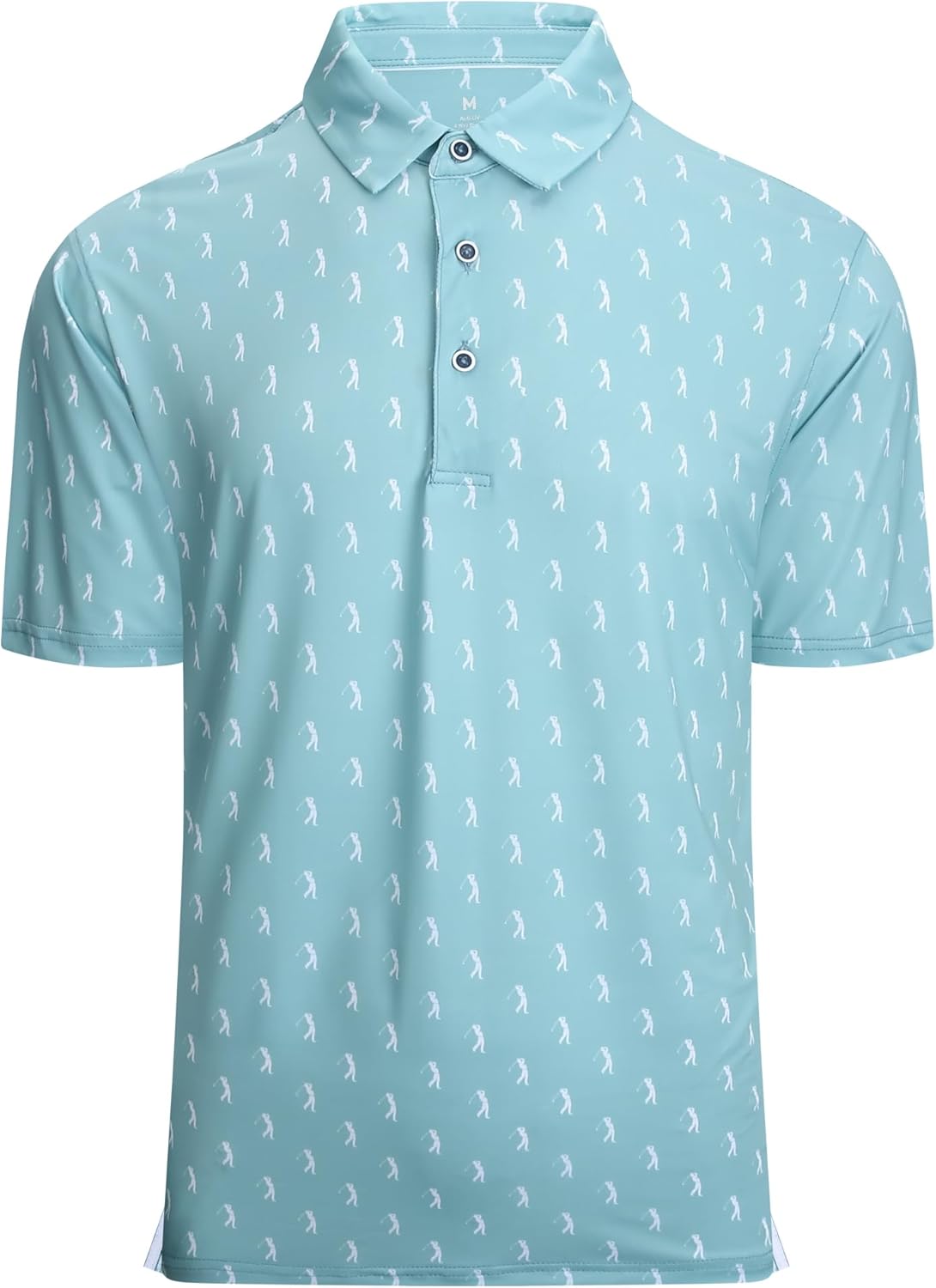 Alex Vando Mens Golf Shirt Moisture Wicking Quick-Dry Print Performance Polo Shirts for Men